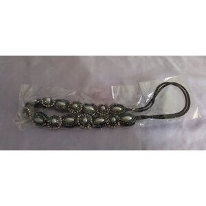 Beaded & Rhinestone Headband Elegant Elastic Hair Accessory